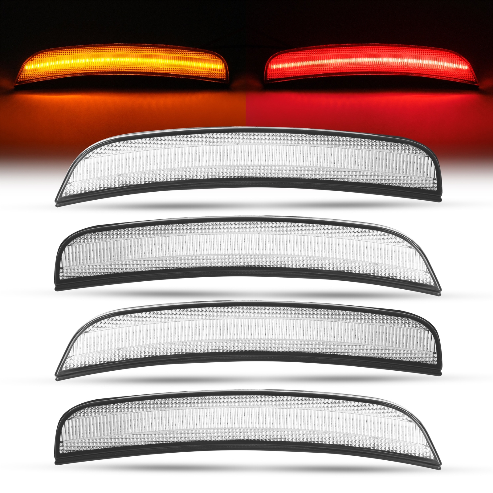 4 x Clear LED Front & Rear Side Marker Lights Lamp For Chrysler 300 2015-2023
