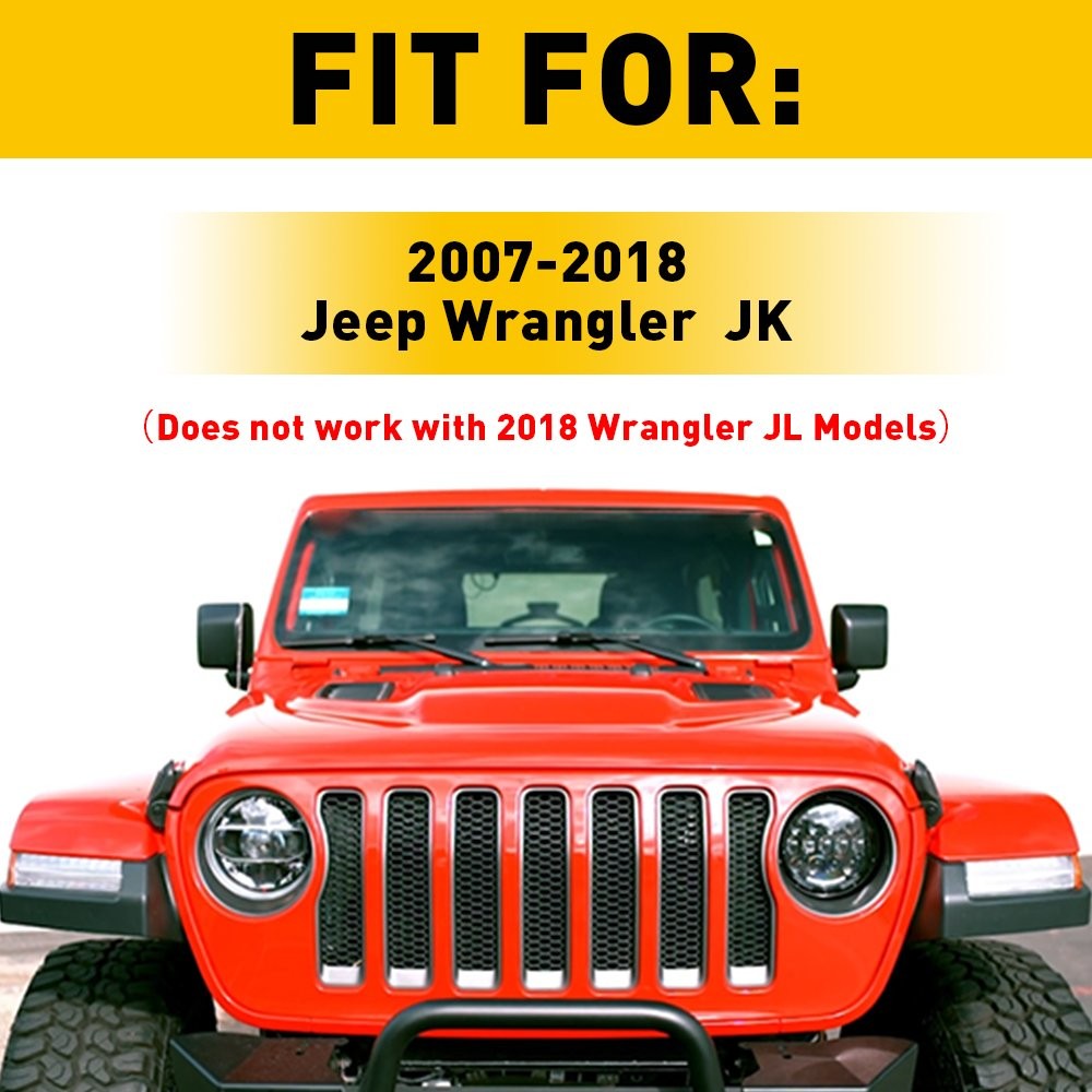 Headlight 7″ Mounting Ring Bracket Black Round for Jeep Wrangler JK JKU 07-18 J