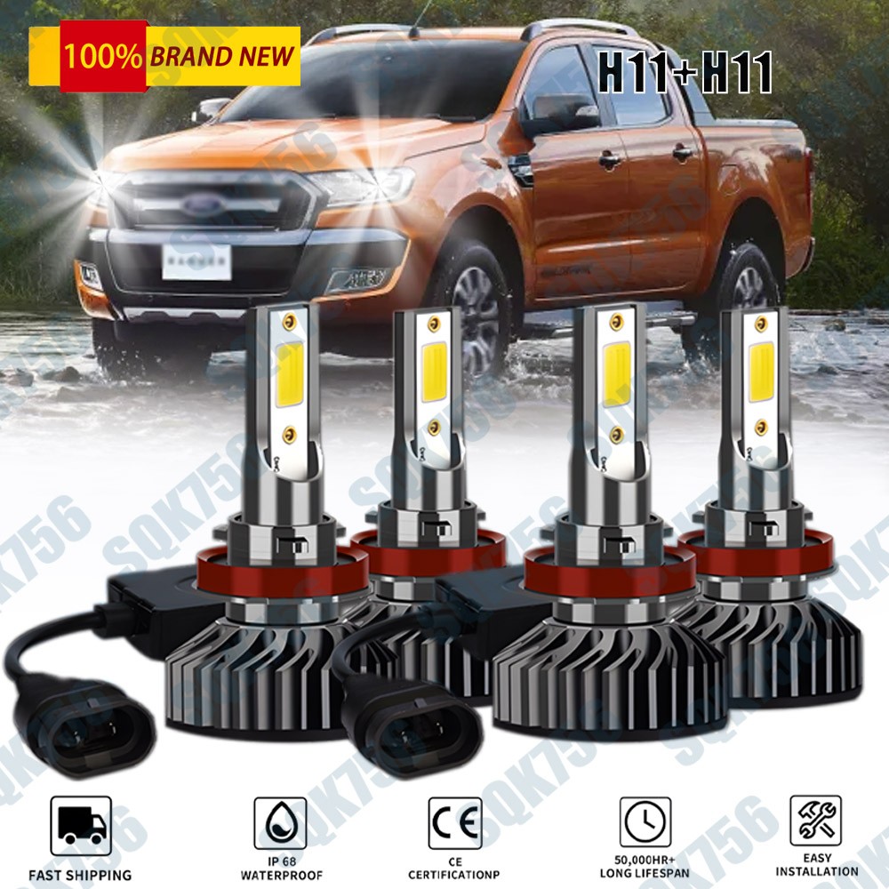 For Ford Ranger 2019-2022 Combo LED Headlight Lights Bulbs 6000K High/Low Beam