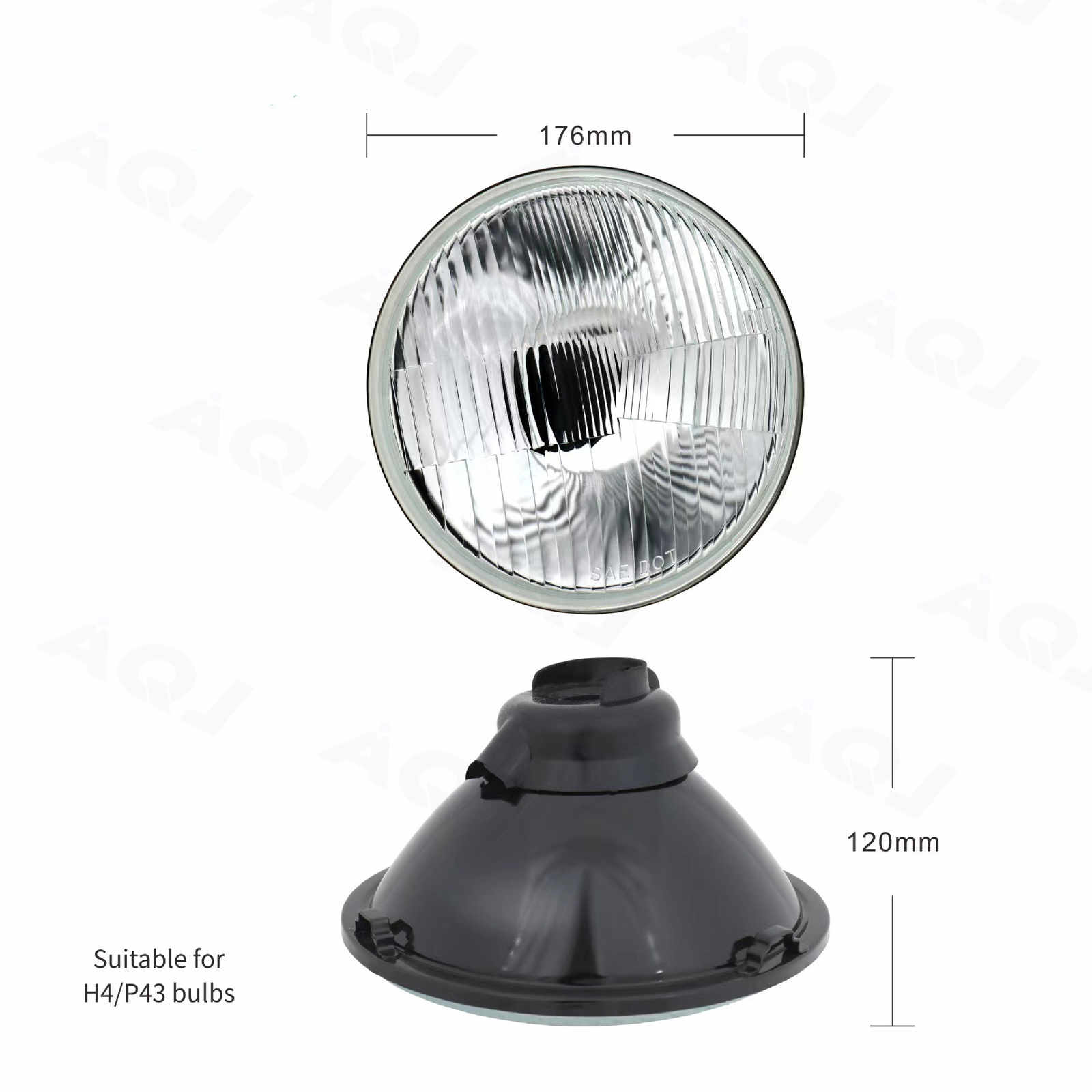 7″H6006/6006 6V Stock Glass/Metal Headlight SMD 360° 6-Volt LED Light Bulb Each