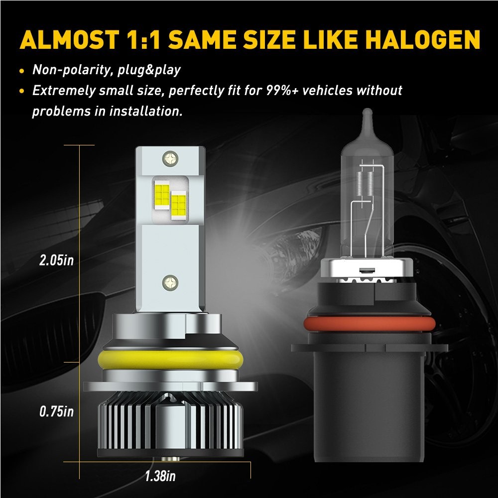 AUXITO 9007 LED Headlight Super Bright Bulbs Kit HIGH/LOW Beam 6500K White Y19