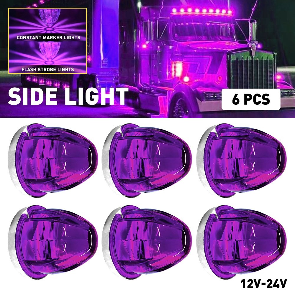 For 12V 24V Vehicles LED Watermelon Lights Bulb Side Marker Clearance Light 6PCS