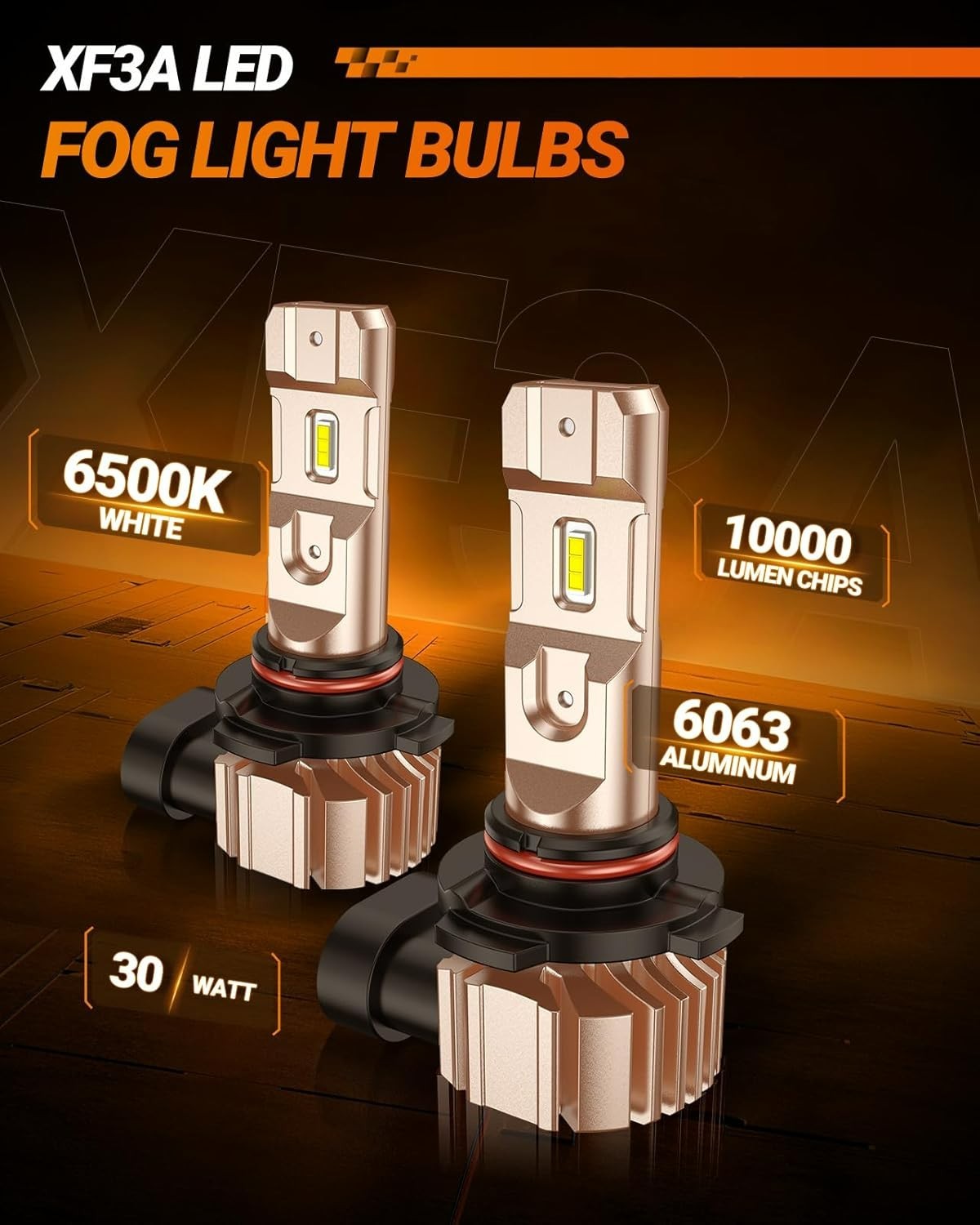 Waterproof H10 LED Fog Lights – 50000 Hours Lifespan, Plug & Play Easy Install