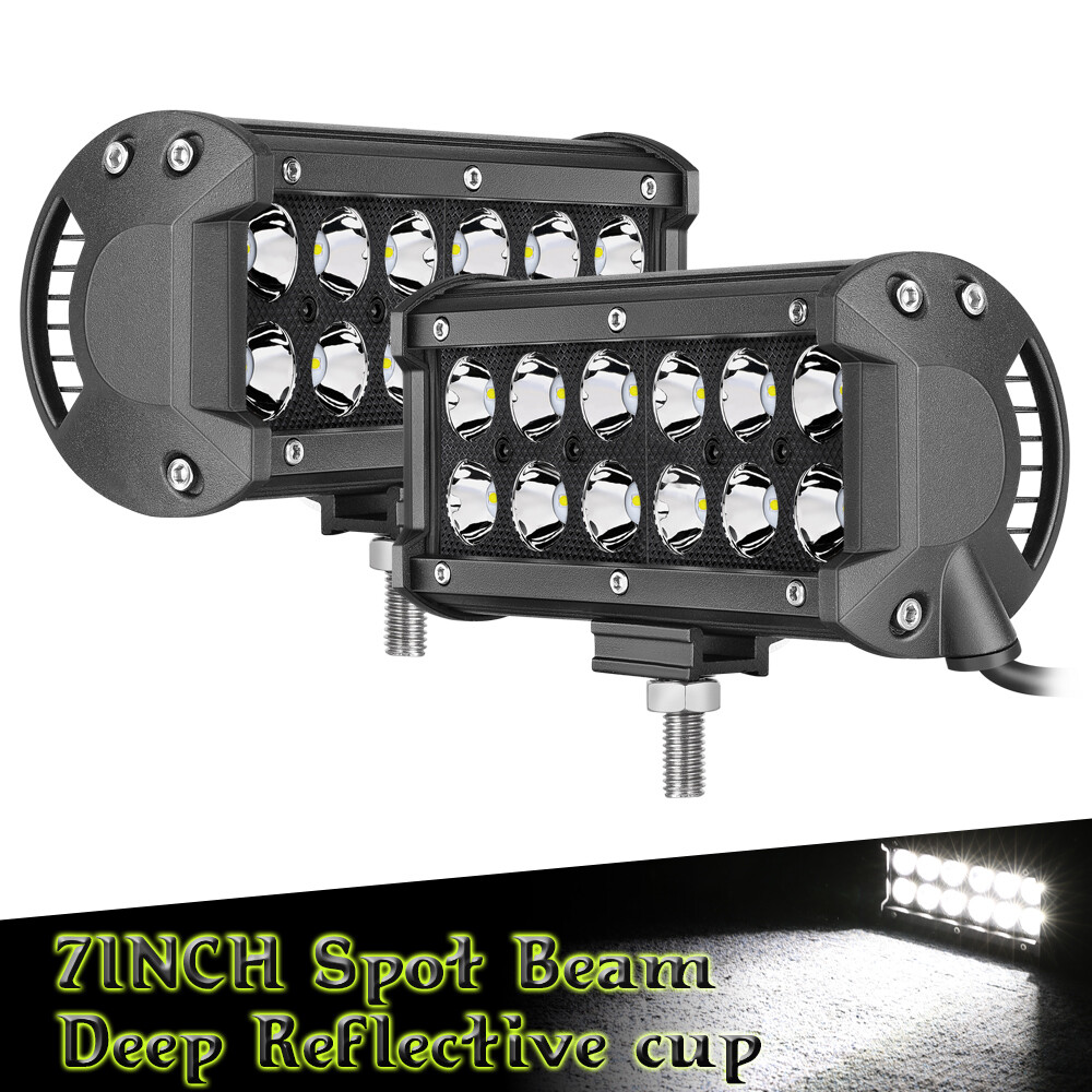 Dual Row LED Light Bar Pods 4″/7″/12″/20″/28″ Spot Flood Offroad Truck Driving