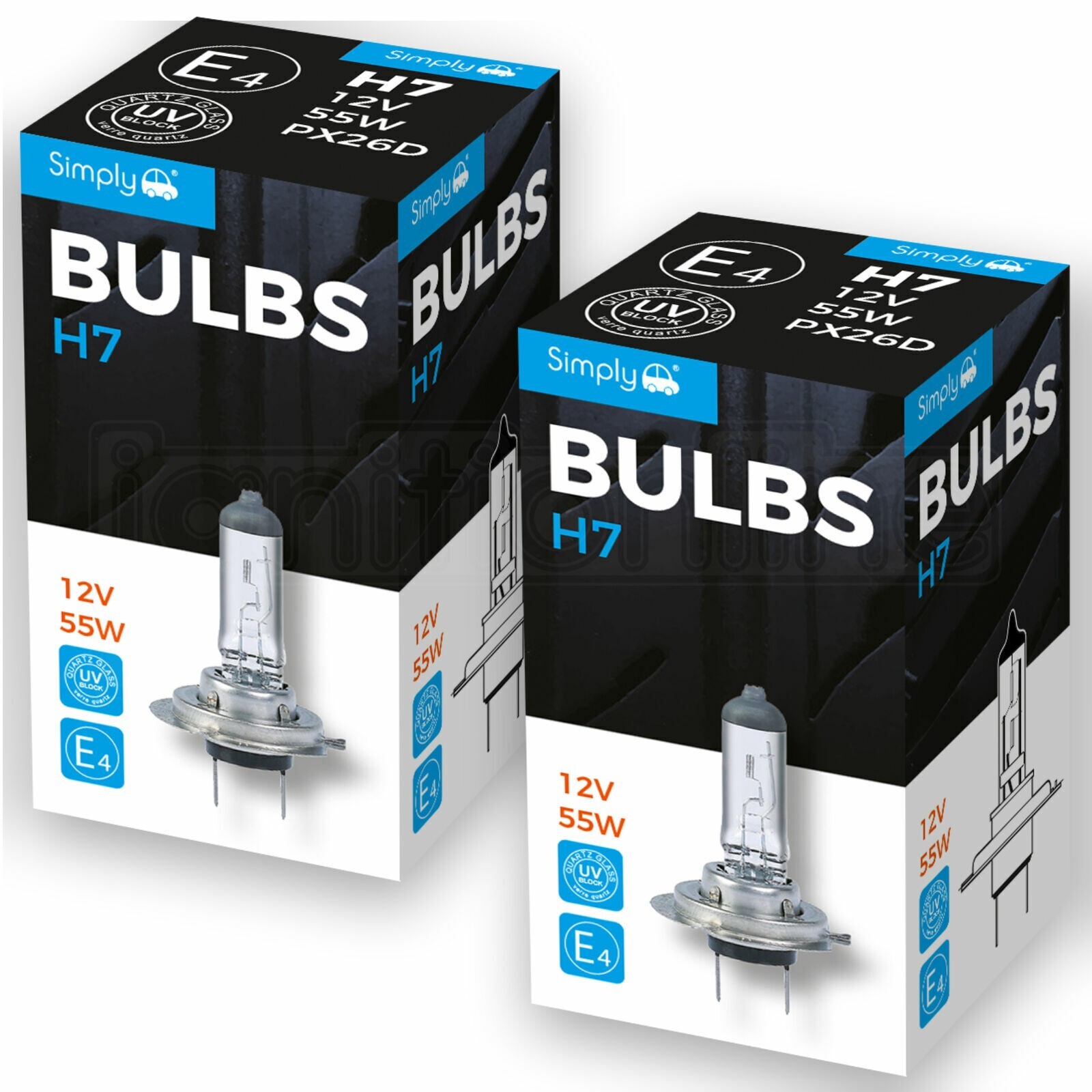 2 x H7 Bulbs (477/499) 12v 55W PX26d Headlight Halogen Bulb For Alfa Romeo 4C