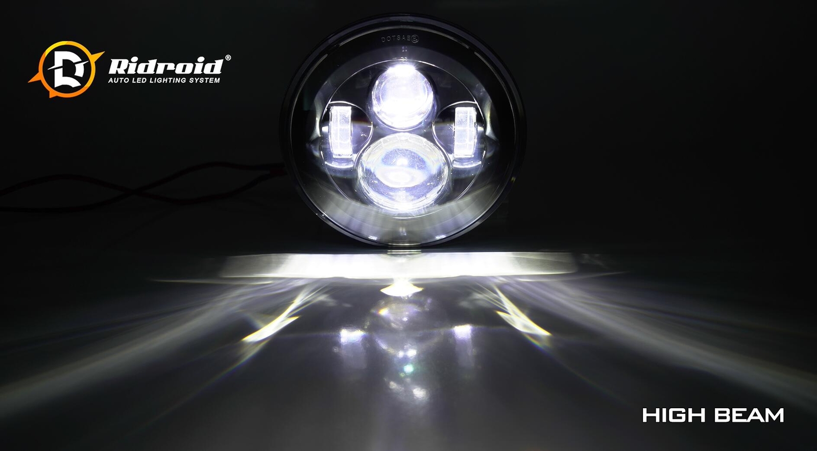 7″ inch 300W LED Headlight Hi lo Black for Harley Honda Yamaha Ducati Motorcycle