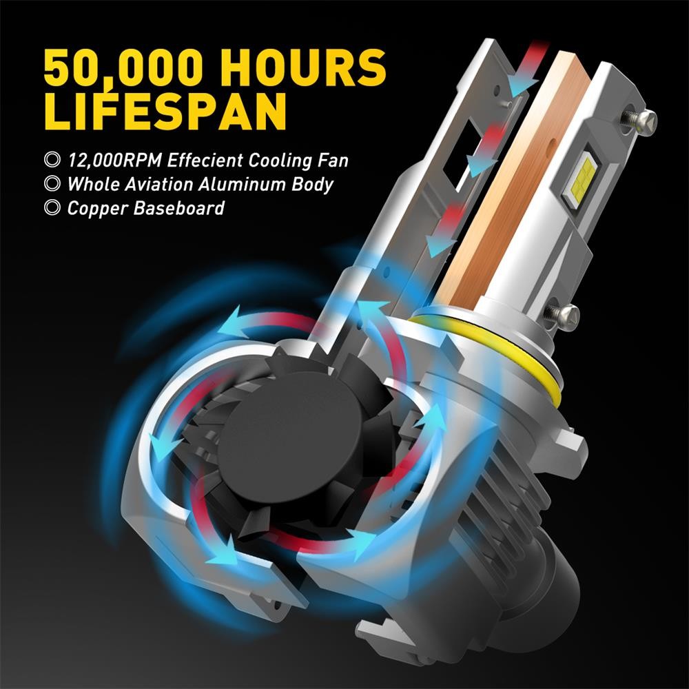 AUXITO 9005/9006/H11/9012/9004/9007LED Headlight Bulb High Low Beam White CANBUS