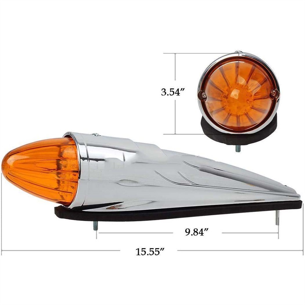 5x 17 LED Amber Torpedo Cab Roof Top Marker Light For Kenworth Peterbilt Truck