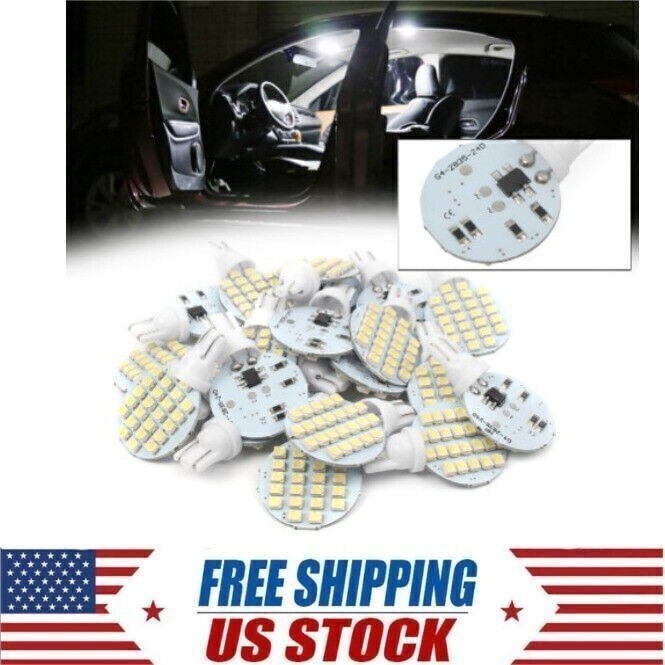 20x T10/921/194 RV Trailer Landscaping 24SMD Interior LED Light Bulb Super White