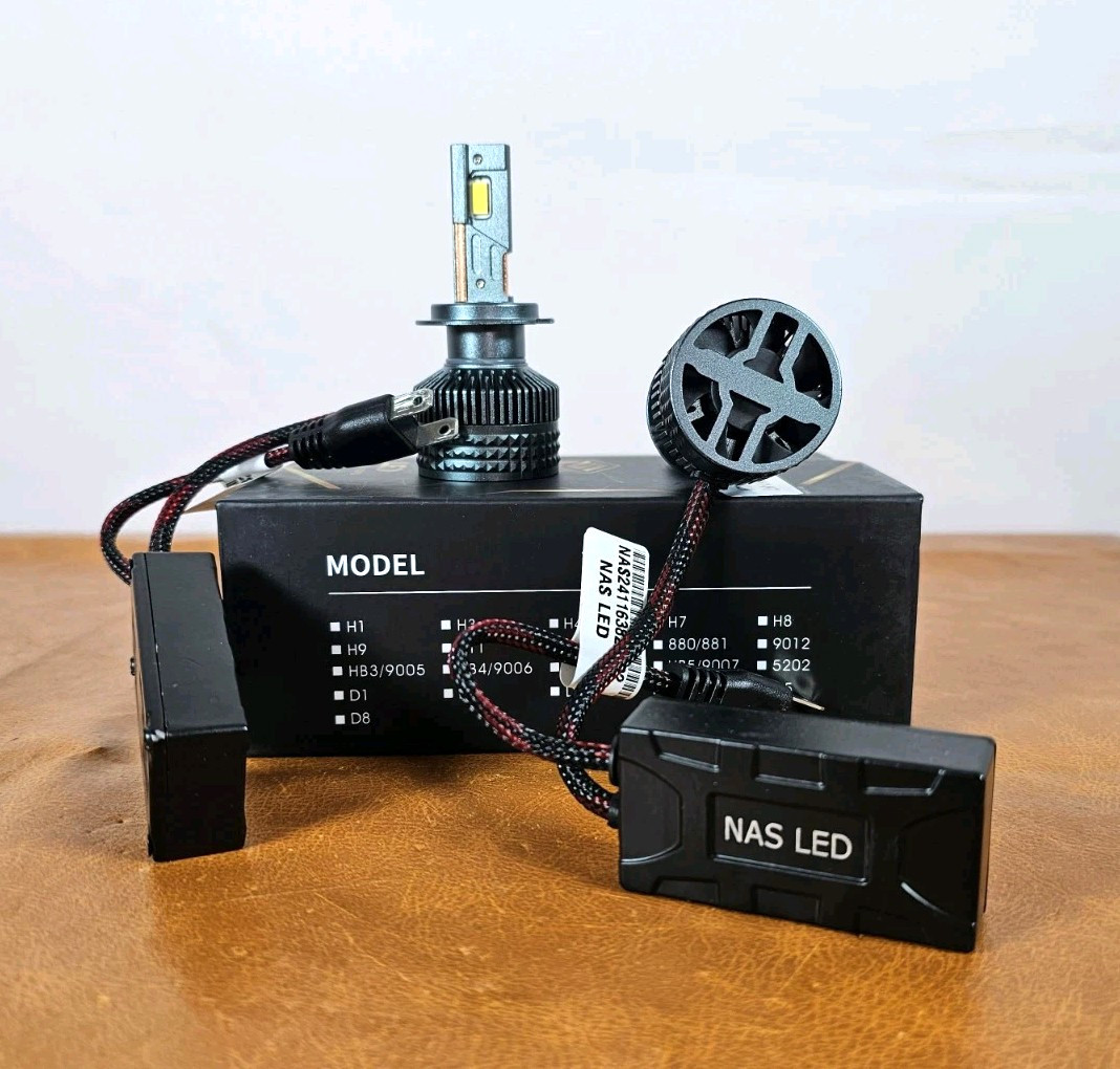 NAS LED HEADLIGHT KIT H7 SUPER WHITE 60000LM 6000K LOW BEAM 1 PAIR