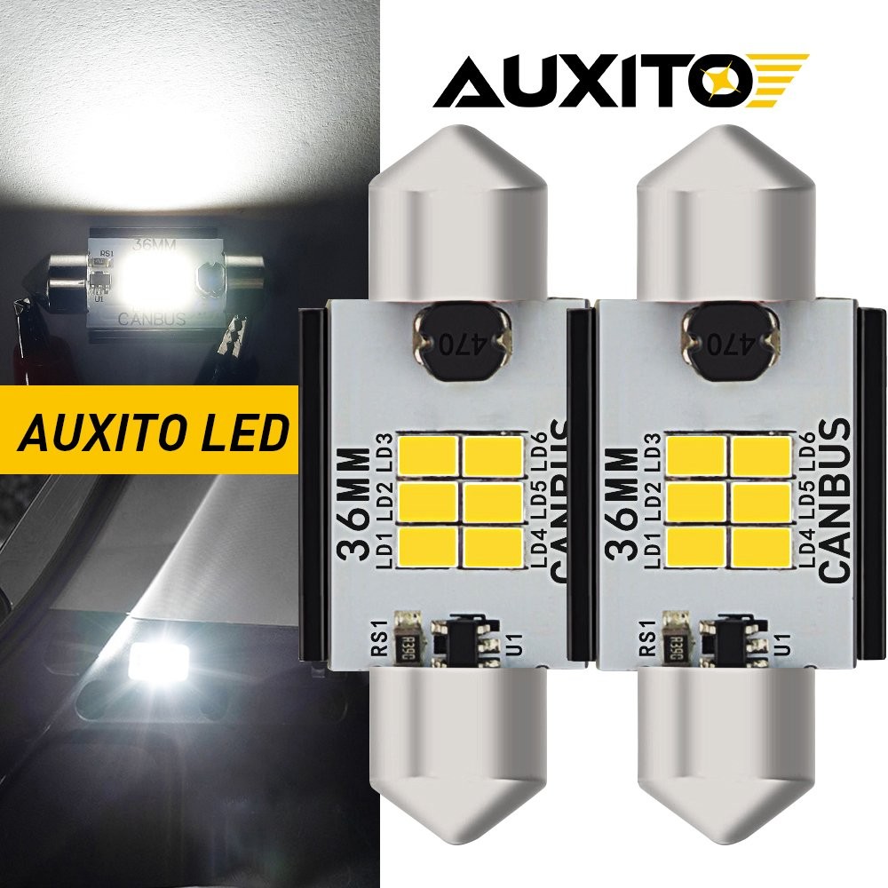 AUXITO C5W 6418 36MM Festoon LED Plate License Tag Bulb Light 6000K Bright White