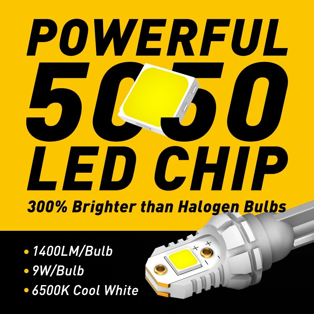 AUXITO T15 LED Backup Reverse Light Bulbs 921 912 2400LM Super Bright White NEW