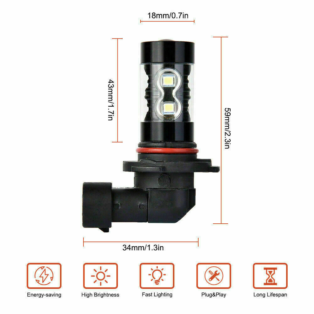 LED Fog Light Bulbs H10 9145 9140 White for Ford F150 F250 F350 2004 2005-2021