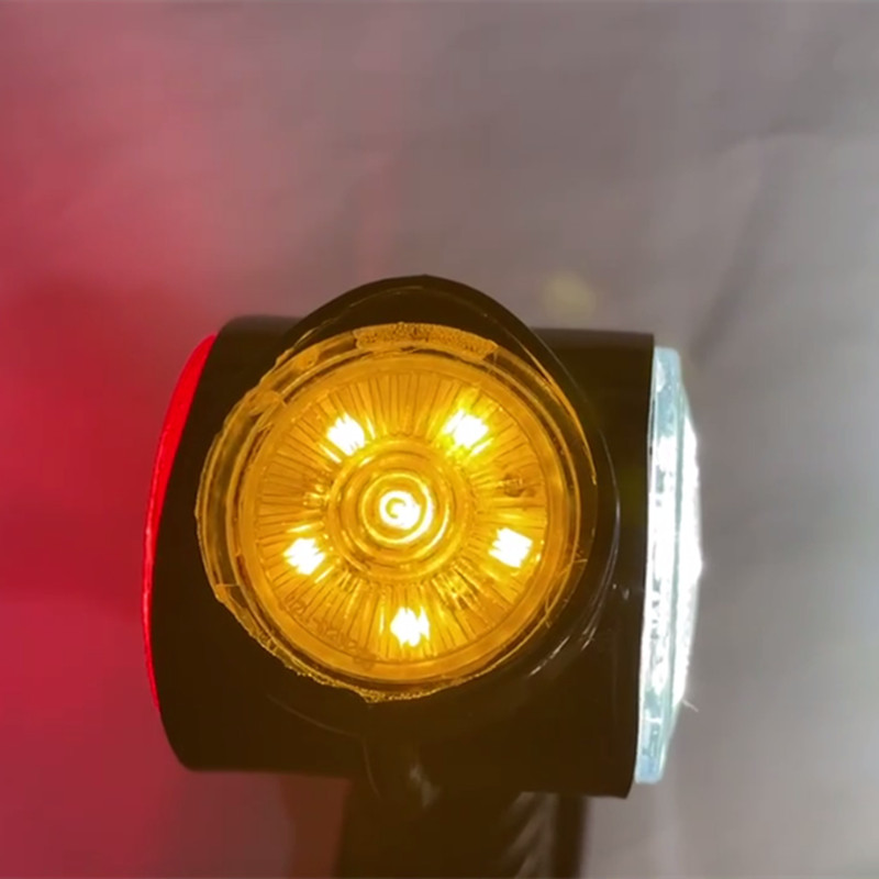 2PCS LED SIDE OUTLINE STALK MARKER LIGHTS LAMP 12V White Red TRAILER TRUCK CARAV