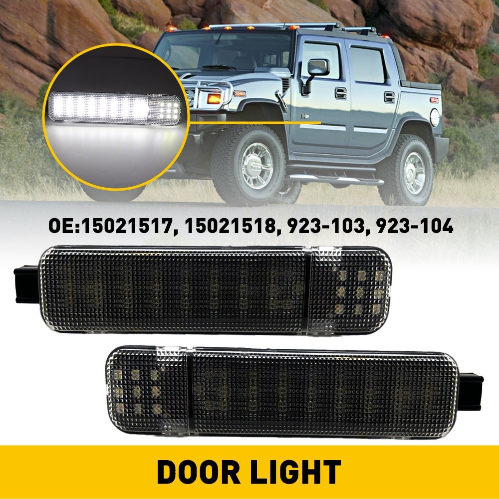 Pair LED Interior Door Panel Door Courtesy Lights For Lamp Chevrolet GMC Hummer