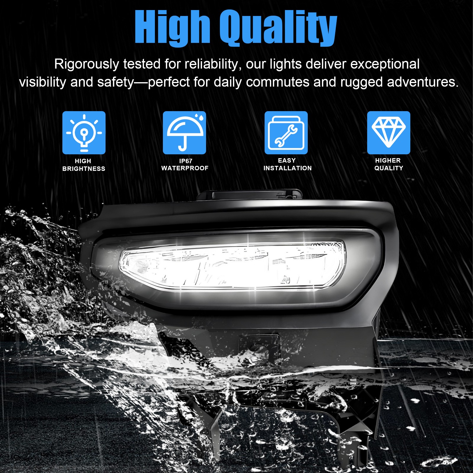 For GMC Sierra 1500 2016 2017 2018 LED Fog Lights Bumper Lamps w/Wiring+Bracket