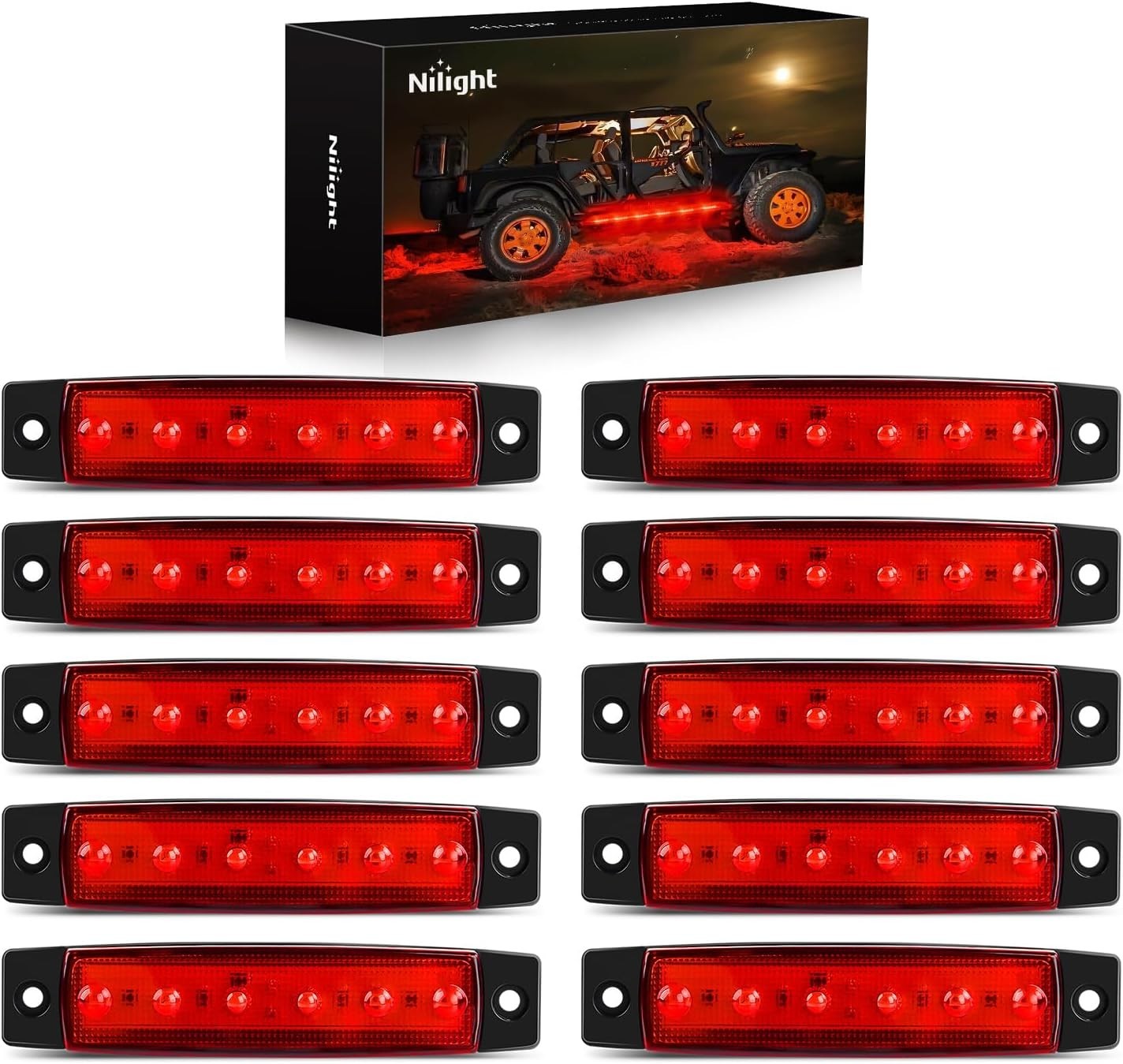 High Brightness 10 PCS LED Side Indicator Lights for 12V Vehicles – Waterproof
