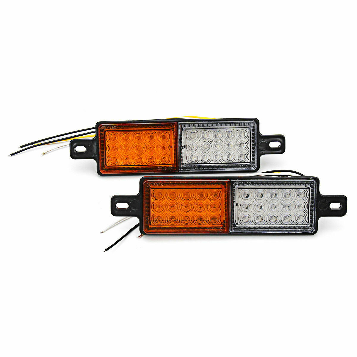 2x Amber White LED Front Indicator Park Lights TJM Bullbar Marker Lamp ARB Bar