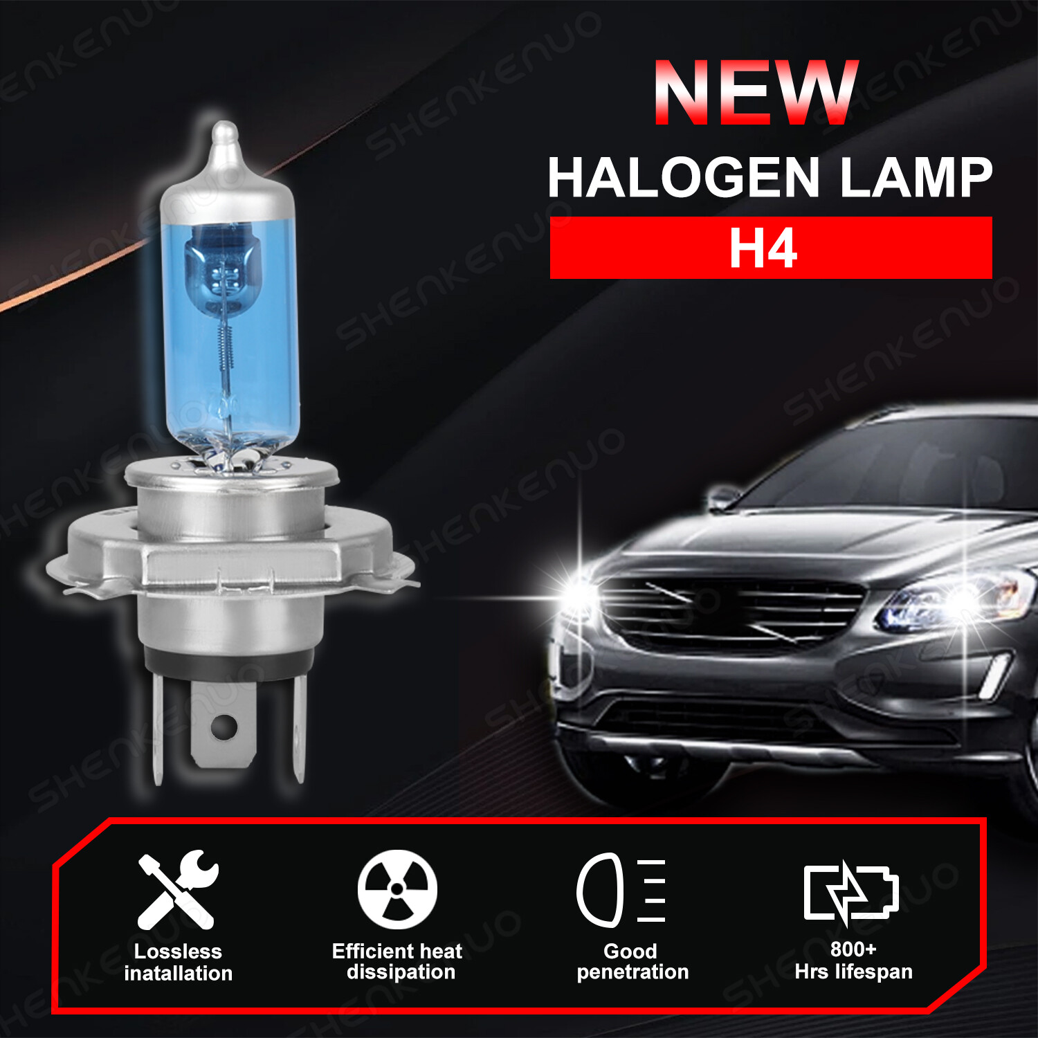 For Yamaha YZF R6 R6S 1999-2001 2002 H4 Xenon Halogen White 5000K Headlight Bulb