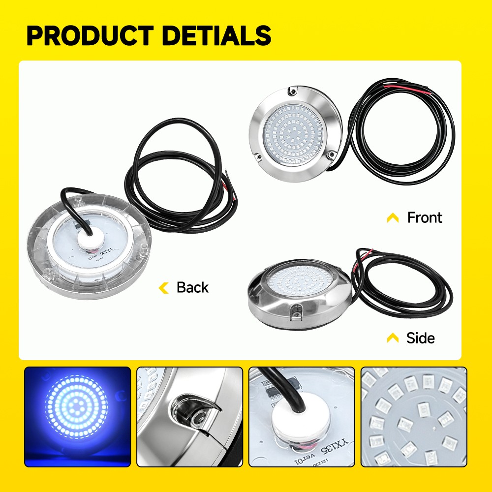 90led IP68 Waterproof Surface Mount Underwater Marine Boat Led Lights