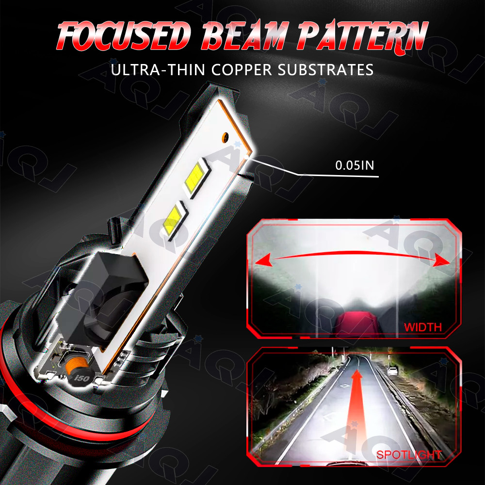 AQJ 9007 HB5 LED Headlight Bulbs High Low Beam 60000LM White Super Bright 2X
