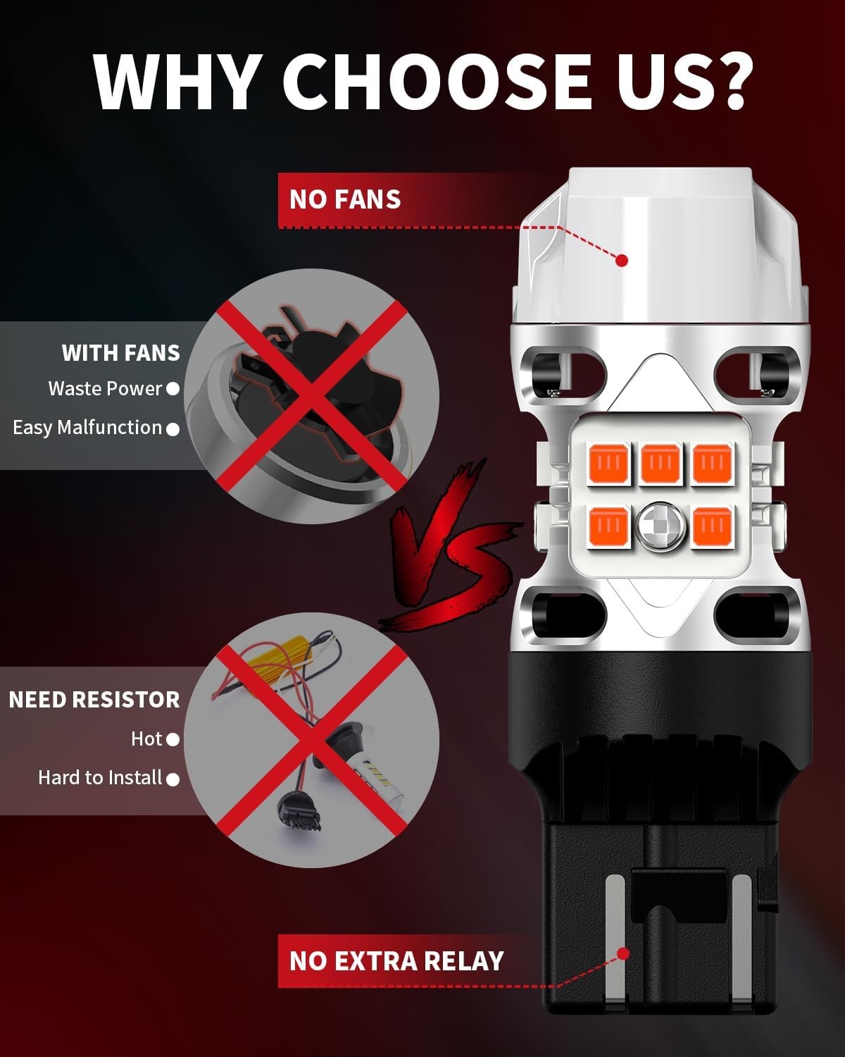 7440 LED Bulb Anti Hyper Flash Canbus 7443 Front or Rear Turn Signal Light 7444n