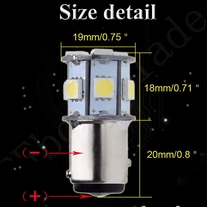 2 x 6V 1157 BAY15D LED Bulb Tail Brake Stop Reverse Signal Light For Car Motor