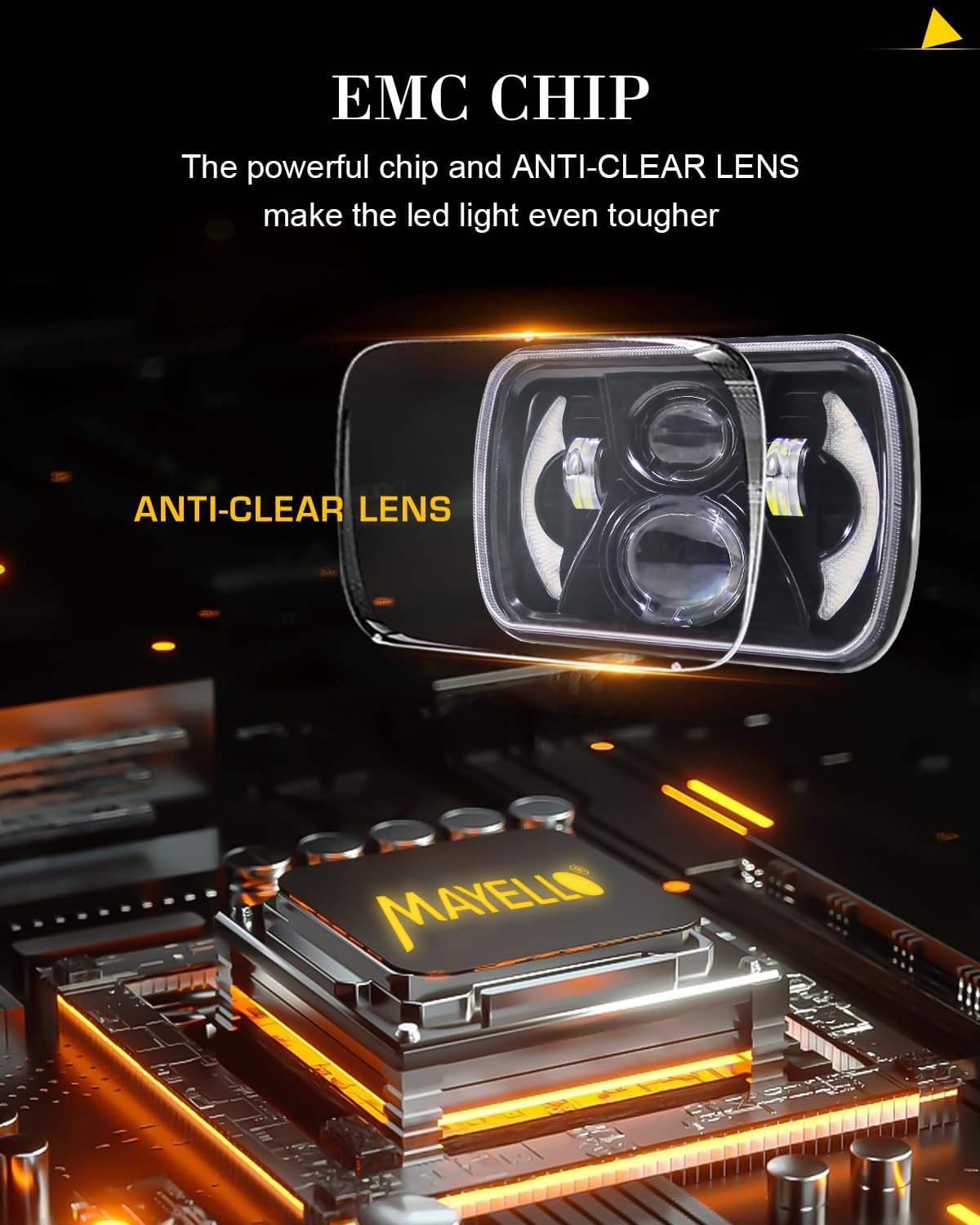 Pair 7×6“ 5×7“ LED Headlights Hi/Lo Beam Lamp Blub For Mazda B2200 B2000 B2600