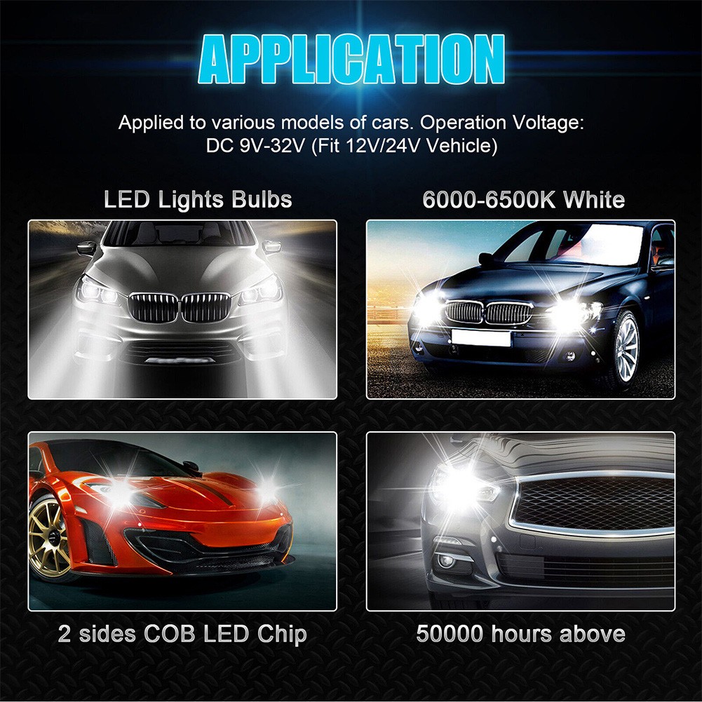 2Pcs 360 Degrees H11 LED Light Super Bright Bulbs LED Bulbs White Light