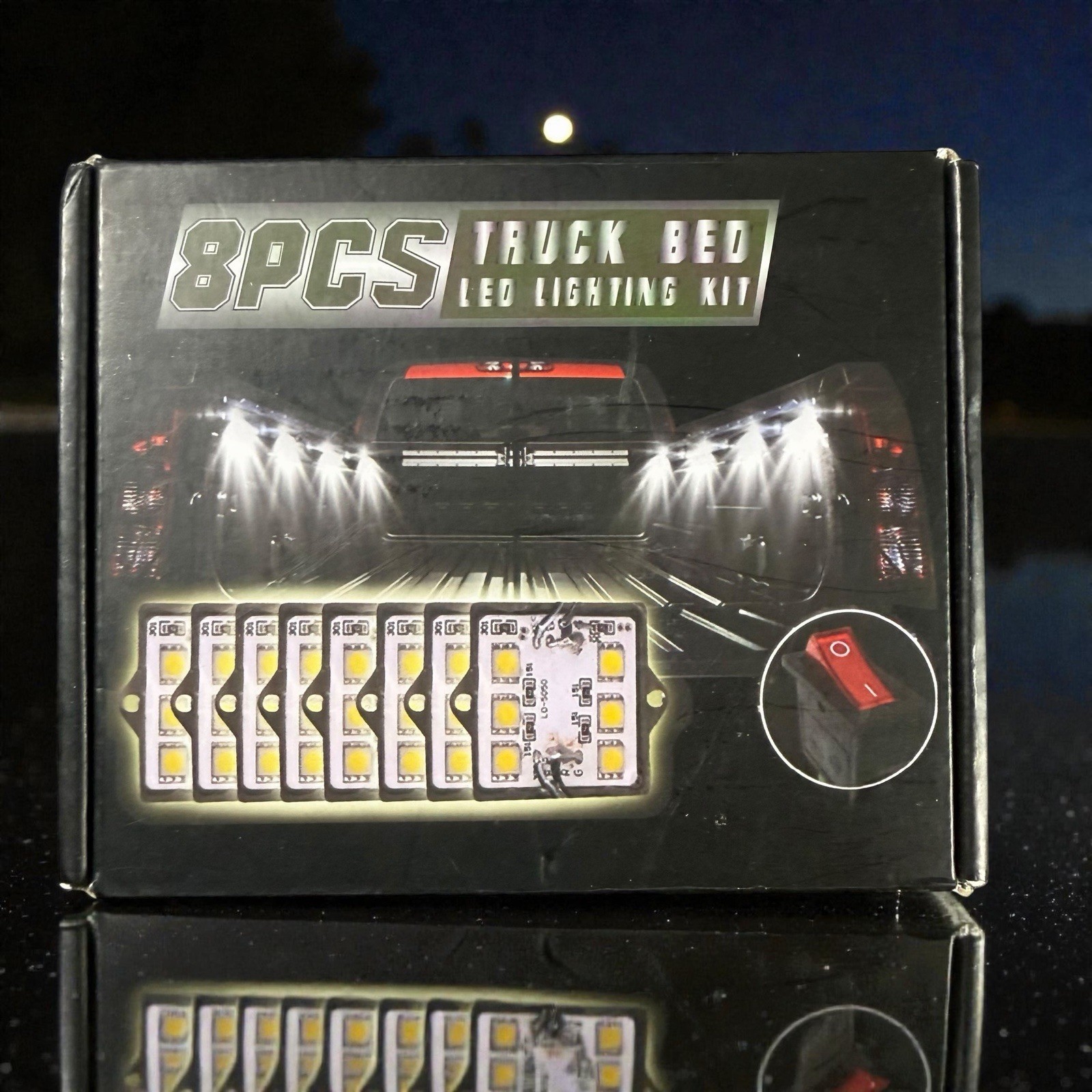 White LED Truck Pickup Bed Light Kit 8pcs 48 LEDs Ip68 Waterproof New In Box