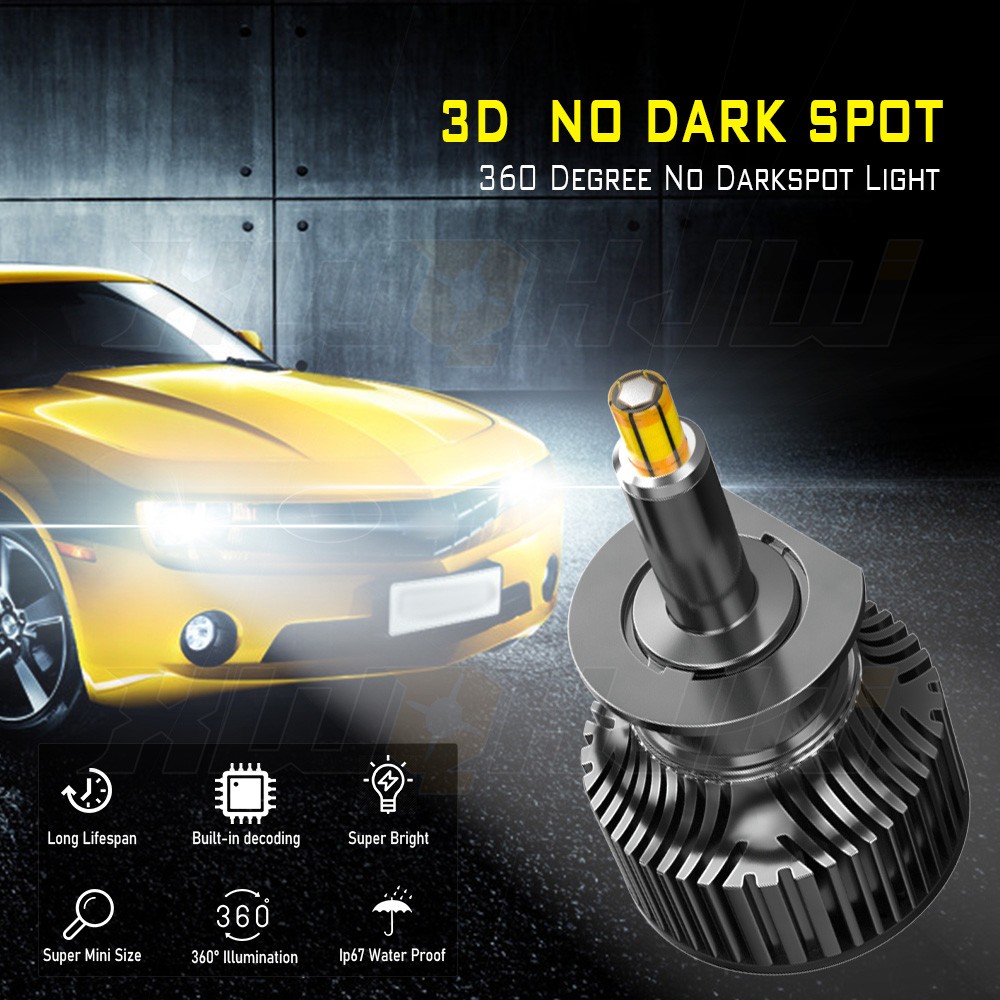 2X H1 LED White Headlight Light Lamp High/Low Beam 12V 6500K Bulb 55W