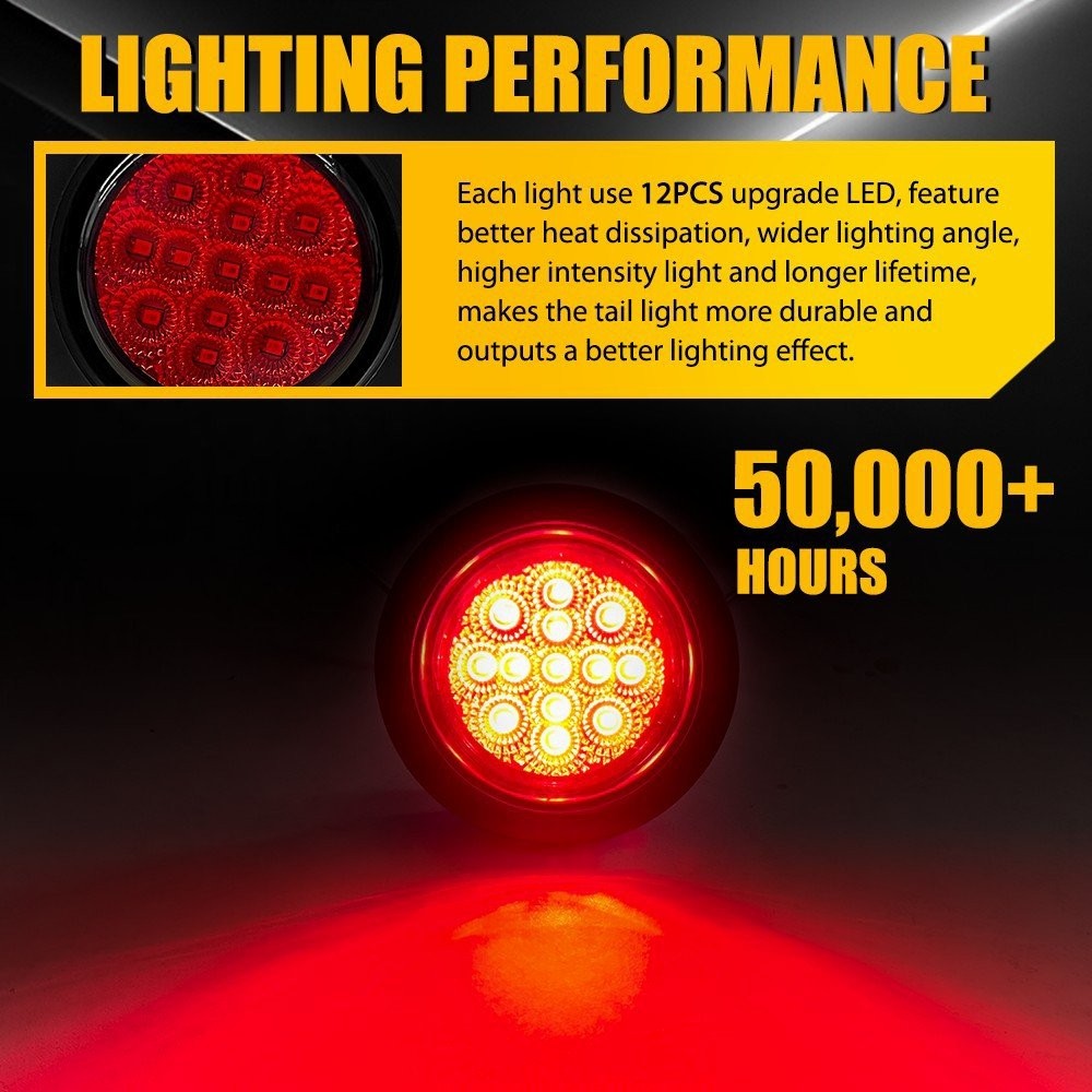4-8pcs 2.5″ Inch DOT Round Trailer 13 LED Marker Light w/ Grommet for Truck RV