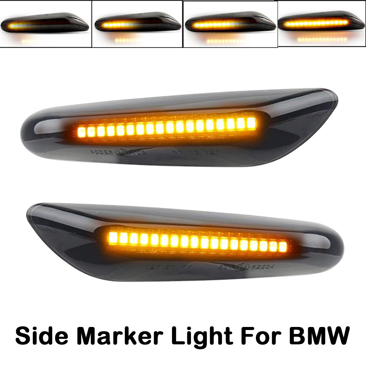 2X Sequential Turn Signal LED Side Marker Light For BMW E90 E91 E92 E93 E46 E60
