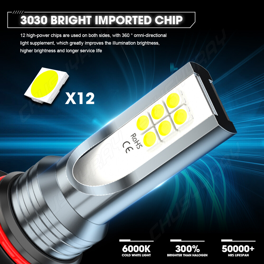 9005 H11 LED Headlight Super Bright Bulbs Kit 6000K White 330000LM High Low Beam