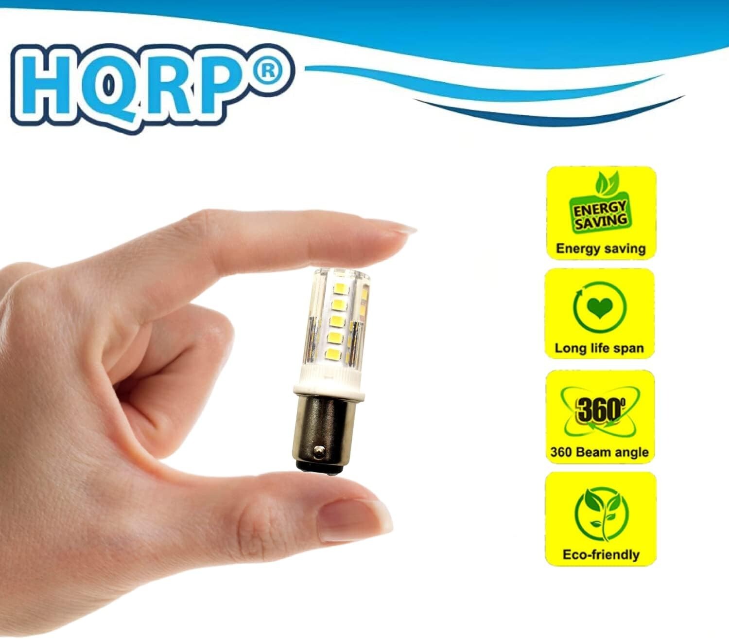 2-Pack HQRP 12V-24V DC BA15d Double Contact LED Bulb Replacement 1130 1176 1142