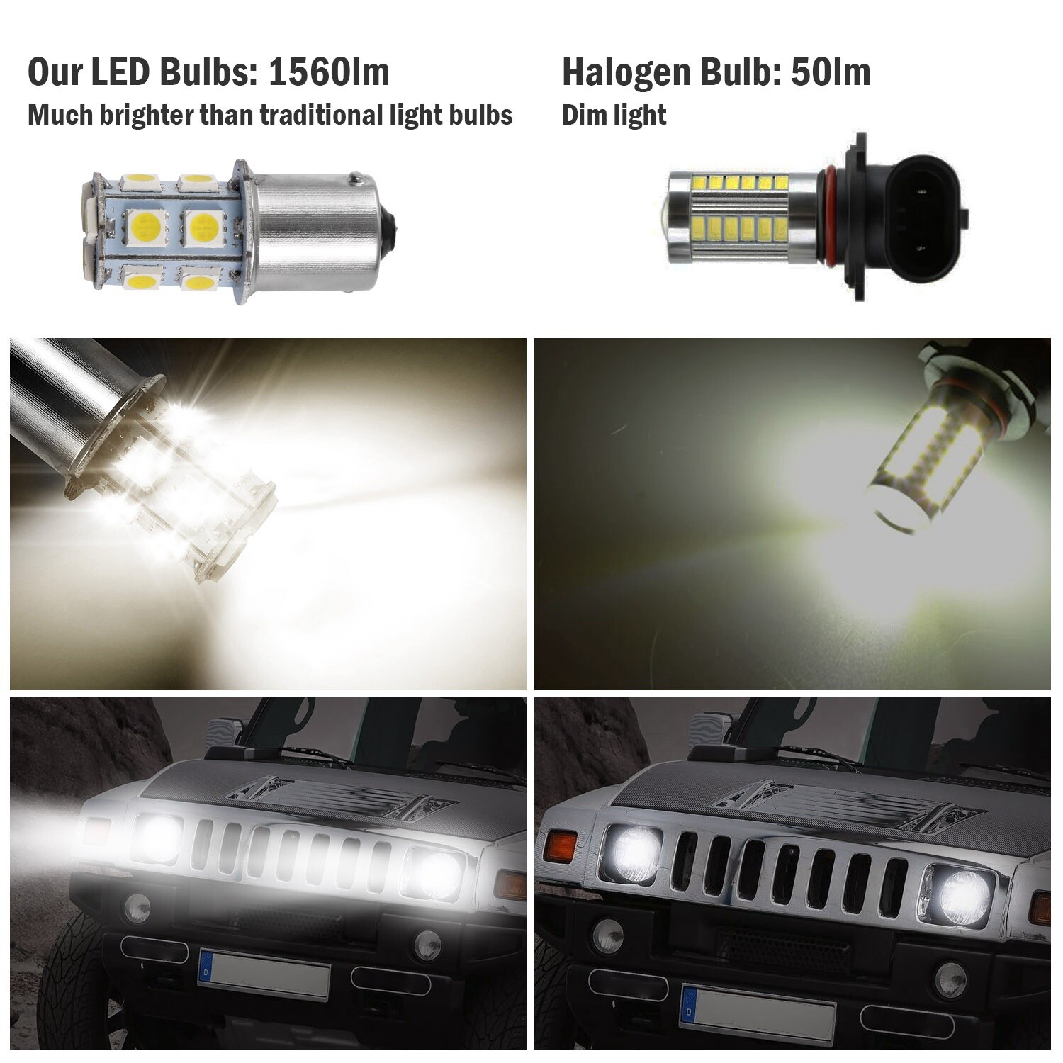 20x 4300K White 1156 13-SMD LED Interior Light Bulbs Daytime Running RV 1141 12V