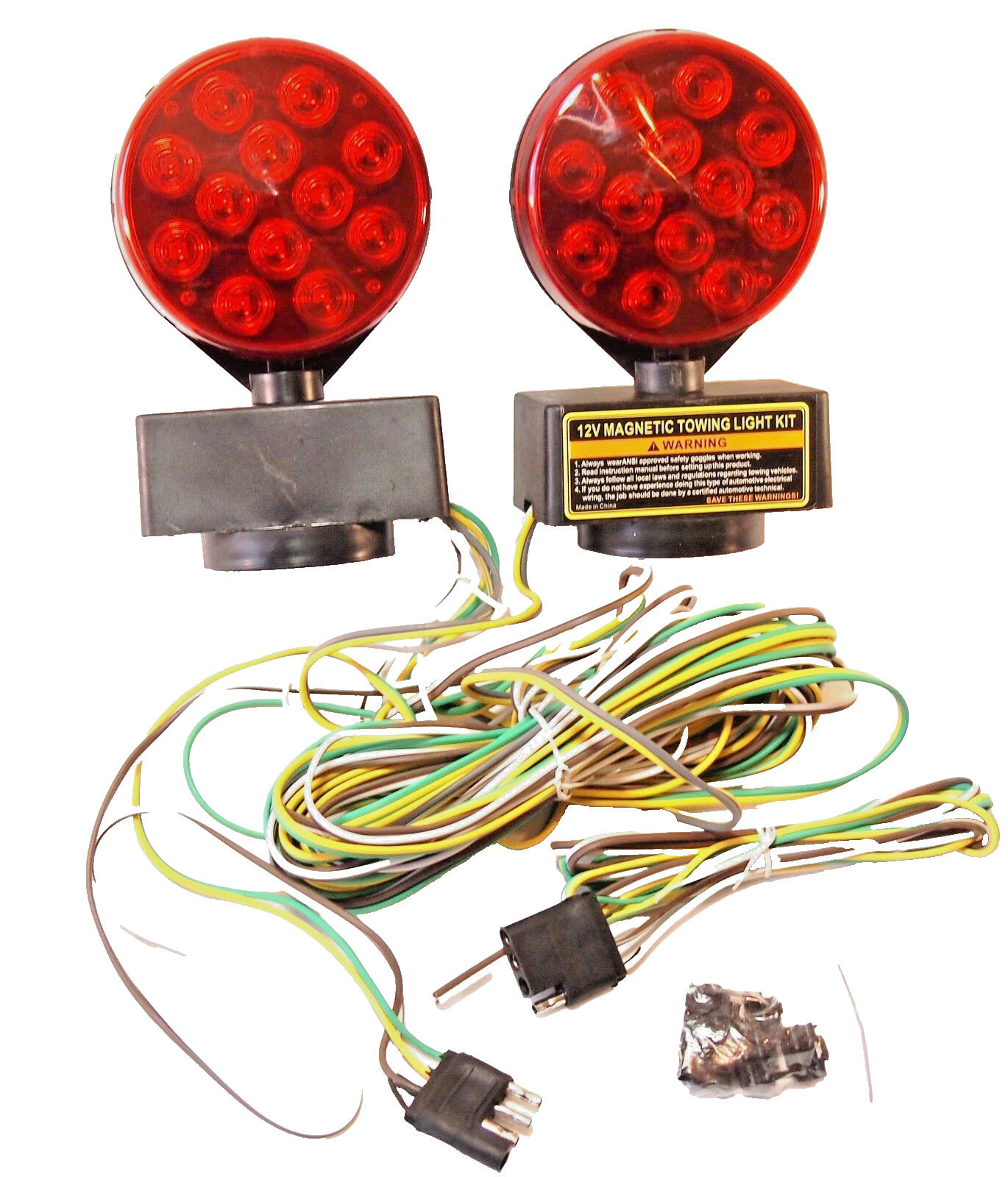 12V LED Magnetic Towing Trailer Light Kit 24 LEDS Multi-Function DOT HTLLM-008