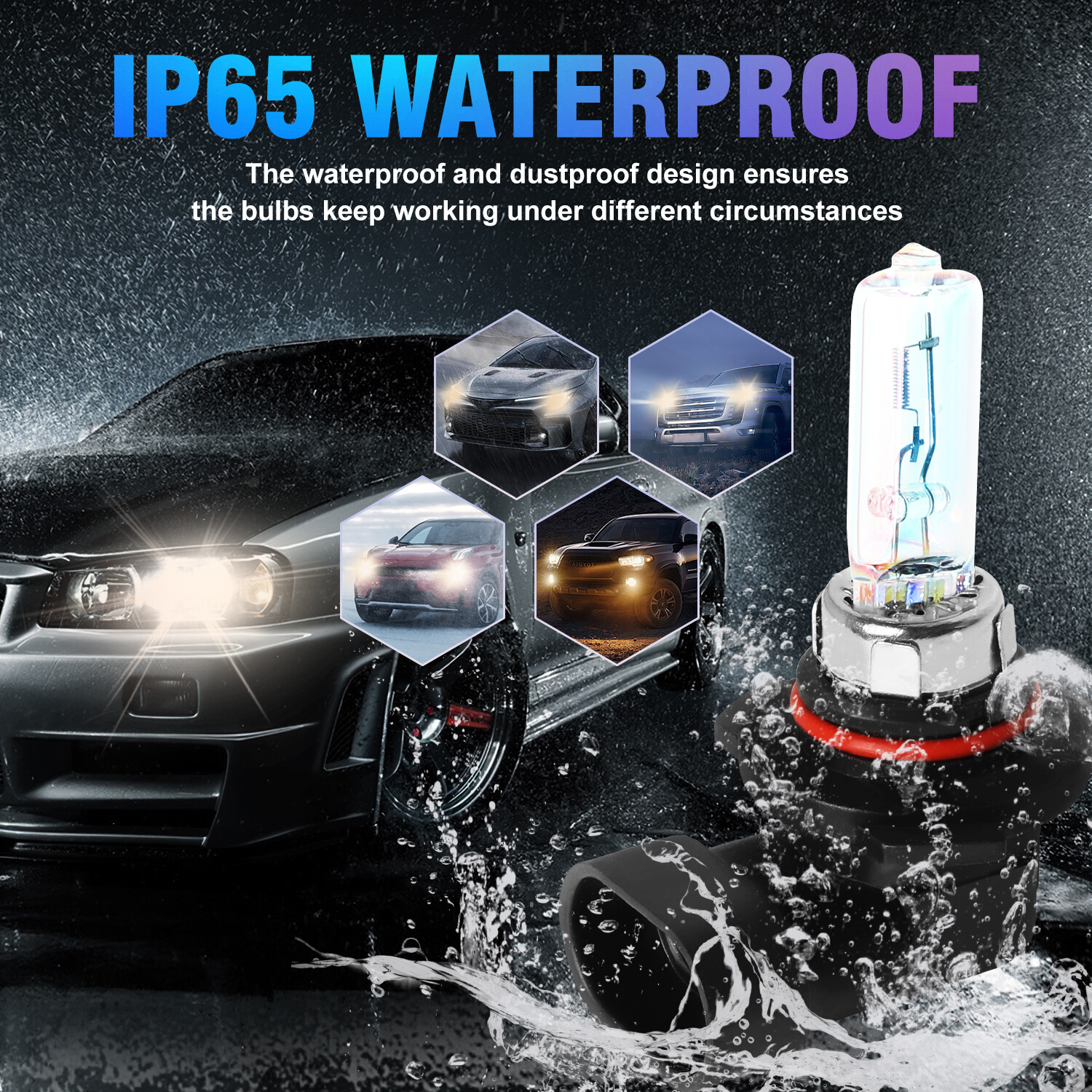 9005+9006 Headlight Halogen High Low Beam Bulb 4200K Warm White Replacement Kit