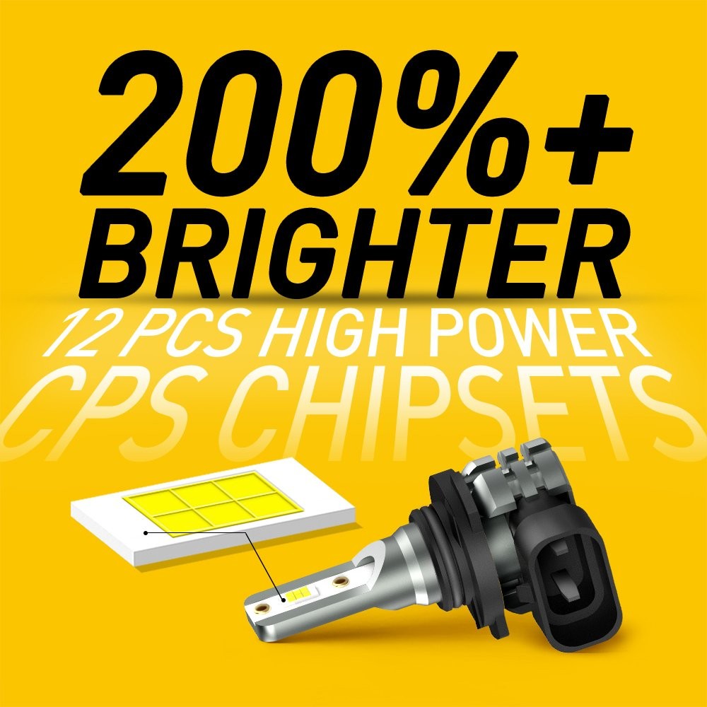 2Pcs White HB4 9006 LED White Light Fog Bulbs DRL CANbus Error Free 2400LM New