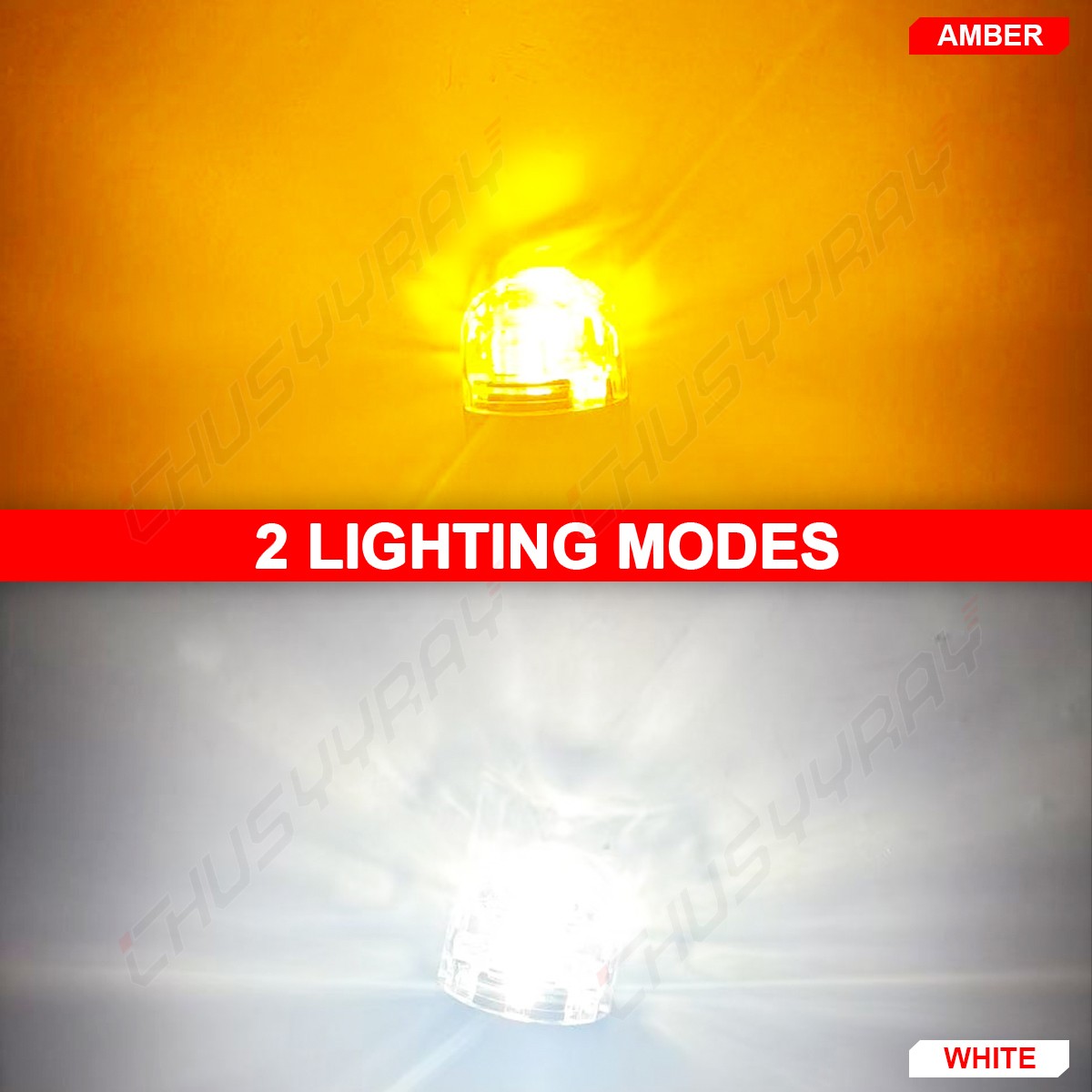 White/Amber High Power 16-SMD 7443 Switchback LED Bulbs FIT Turn Signal Lights