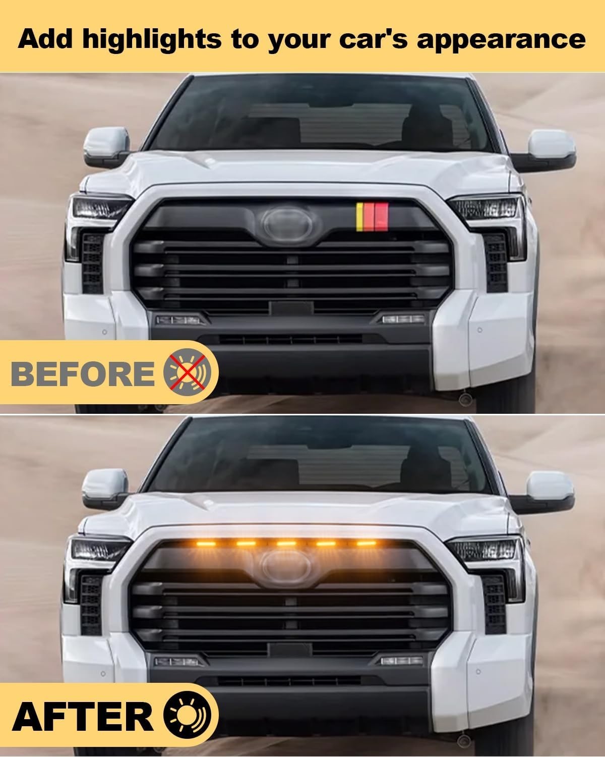 LED Front Grill Lights for Toyota Tundra SR SR5 Limited 2025-2022 Raptor Light