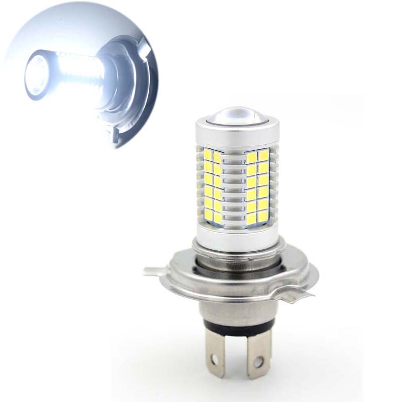 54SMD H4 LED Lamp Motorcycle Headlight Bulb AC DC 6V 10W 1000LM None Polarity