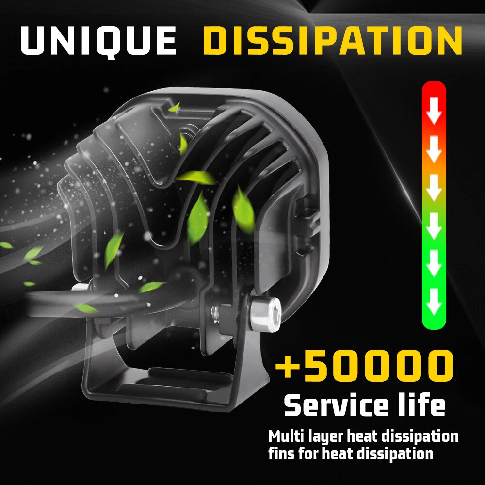 2x LED Motorcycle Spot Lights Headlight Driving Fog Auxiliary Lamp Yellow White