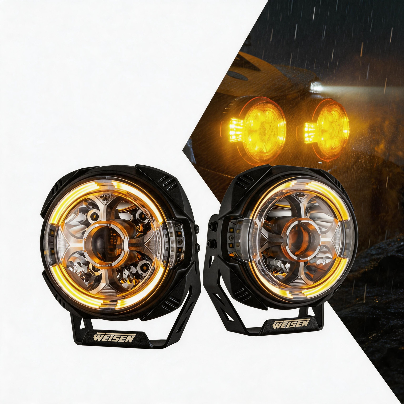2PCS 7inch 200W 10,800 lm LED Work Lamp Light Bar For Tractor Recovery Truck Van