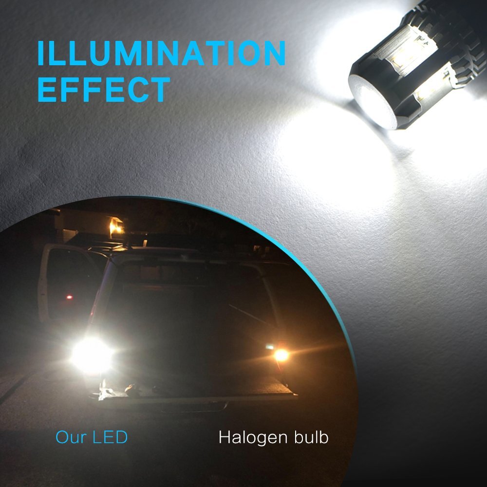 4x 7440 7441 7443 LED Backup Reverse Light Bulbs 6000K Xenon White High Power