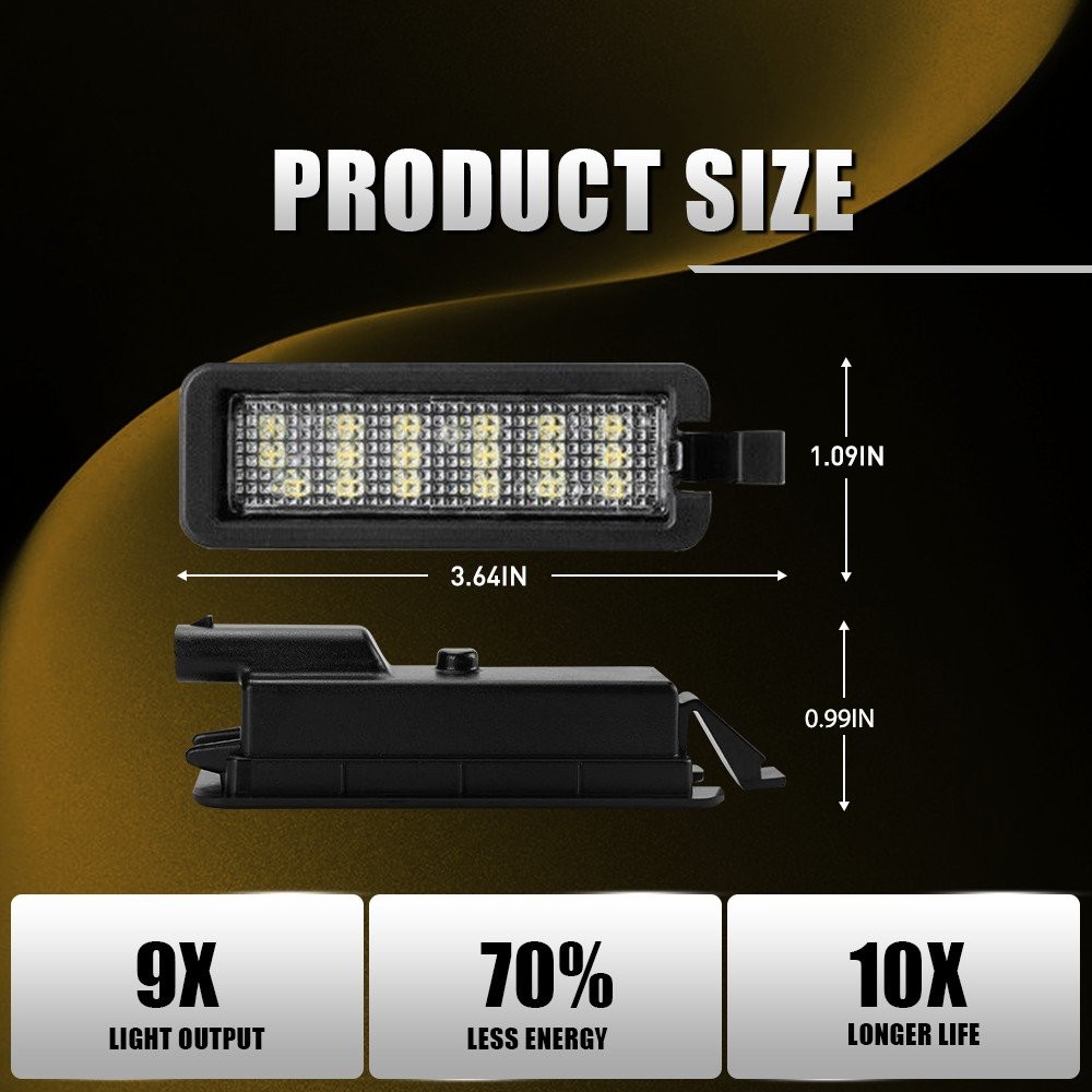 2X 18-SMD LED License Plate Light For Chrysler 300 2015-2022 Voyager 2020-2022