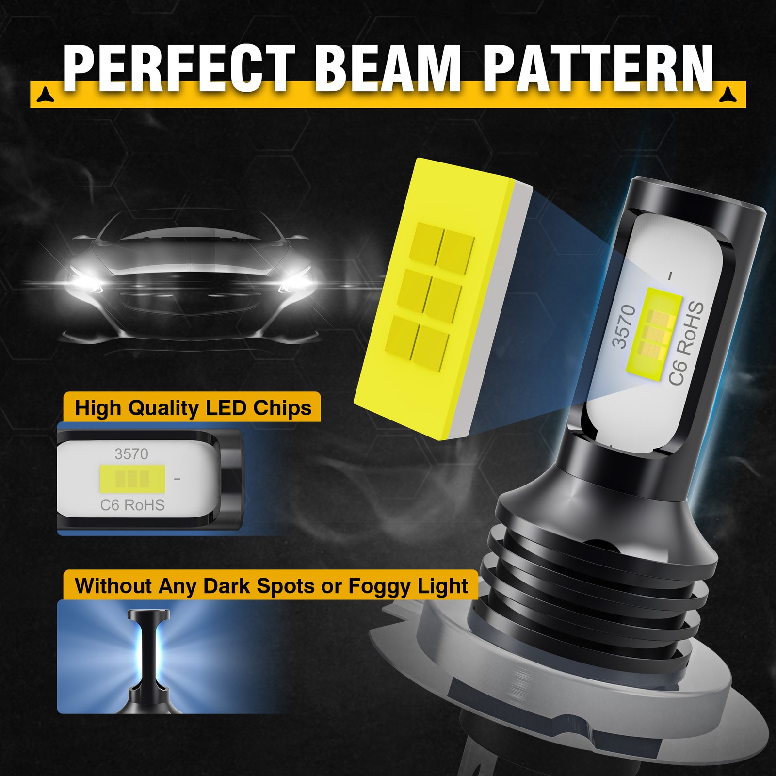 For Kia Sedona Van 3.3L 2015-2018 6x LED Headlight High Low Beam Fog Light Bulbs