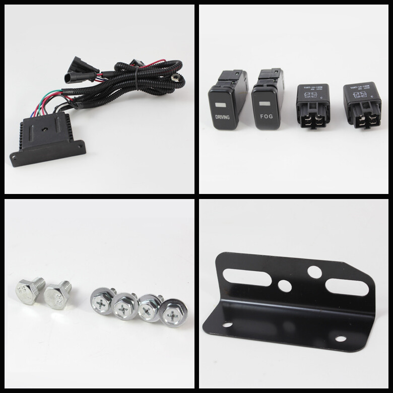 For 2007-2014 Toyota Fj Cruiser Black Bumper Fog Lights LED DRL Driving Lamps