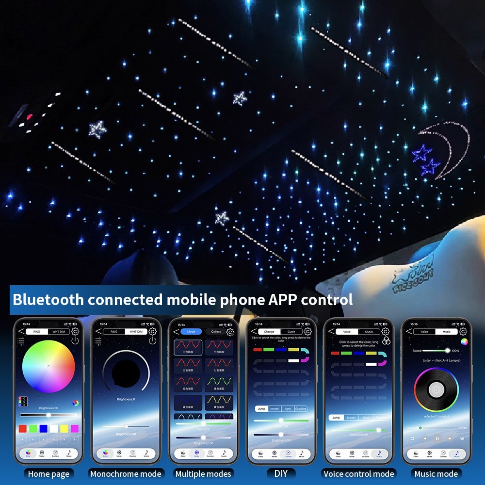 1000PC Car Home Headliner Star Light Kit Roof Twinkle Ceiling Lights Fiber Optic