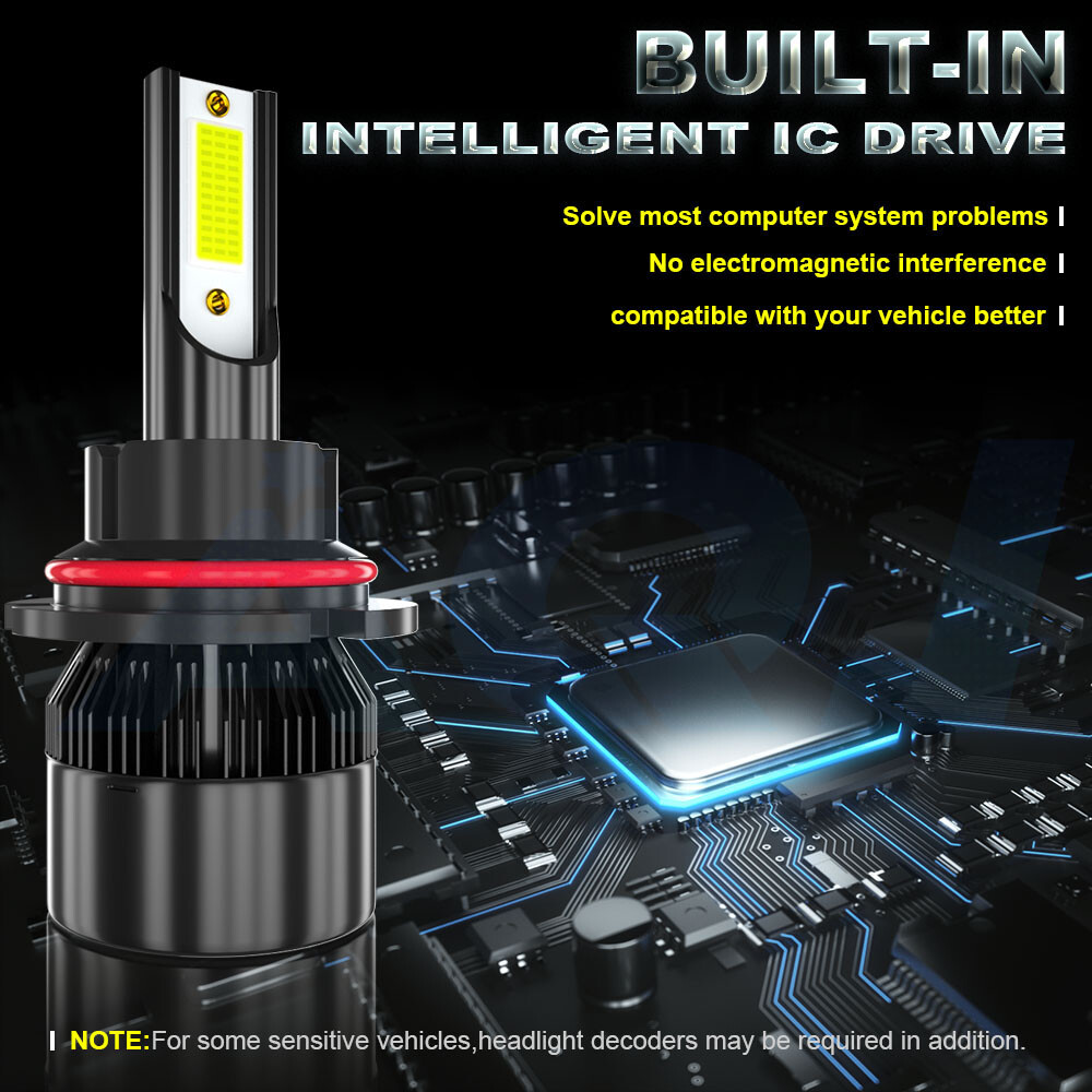 Clear White aqj 9007 HB5 LED Headlight Bulbs Lamps High Low Beam Super Bright 2x